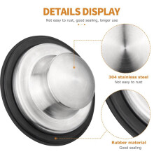 2X Garbage Disposal Guards with Stainless Steel Brushed Kitchen Sink Stopper Drain Plug Set Food Waste