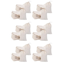 300 Pack Cotton Muslin Bags Multipurpose Drawstring Bags for Tea Jewelry Wedding Party Favors Storage (4 X 6 Inches)