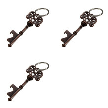 3X Antique Key Shaped Wine Beer Bottle Opener Bar Tool Party Wedding Gift Keychain Color: Bronze