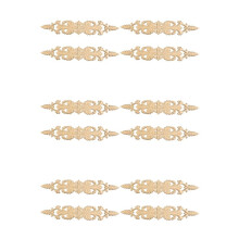 12pcs 33Cmx6Cm Wood Carved Decal Stripe Corner Appliques Long Hollow Flower Frame Furniture Decor
