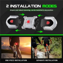 1Set Turn Signals Tail Light for Bicycles,USB Rechargeable Ebike Turn Signal Kit with Wireless Remote Control Waterproof