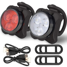 Juego de 2 Luces Recargables USB para Bicicleta, Luces para Bicicleta para Ciclismo Nocturno, 4 Opciones de Modo de Luz, Faro LED para Bicicleta de