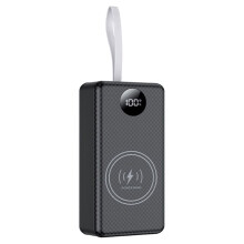 Capa para Power Bank P12 com Bateria 18650 - DIY - Duas Portas USB Tipo C - Carregamento Sem Fio de 22,5W e 15W - Bateria (Bateria Não Inclusa)