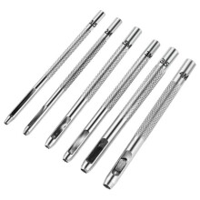 Juego de 6 Perforadoras de Cuero Huecas, Herramienta Perforadora de Agujeros Redondos de 1,5 mm A 4 mm para Cuero, Cinturones, Tela, Lienzo, Papel,