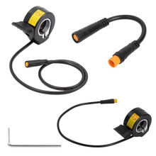 Acceleratore A Pollice/Dito Femmina 130X con Cavo di Prolunga e Chiave, 3 Pin 12V-72V per Bicicletta Elettrica.