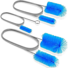 Flexible Long Drain Brush Set, Double Ended and Stainless Steel Tube Cleaning Brushes Stainless Steel Long Tube Brushes