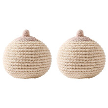 2X Faux Seins - Seins au Crochet, Modèle Éducatif en Laine Faite Main, Accessoire D'Allaitement Doux, Outil Pédagogique D'Anatomie