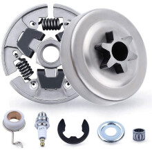 Chainsaw 7pcs Kit Sprocket Clutch Drum for MS017 018 MS170 MS180 Replacement Parts with Washer E-Clip Worm Gear