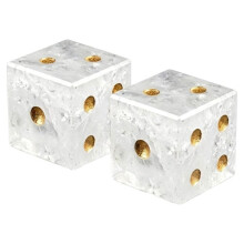 2PCS Natural Gemstone Mahjong Dice, 16mm Crystal D6 Dice Set Stone Dice for Games, Accessories, Tabletop BoardGames