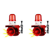 2X Motion Sensor Alarms with Human Detection,120dB Adjustable Sirens & LED Strobe Lights Outdoor Security Alarms US Plug