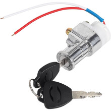 E-Bike Ignition Key Lock, Universal 3 Wire Power Lock with 2 Keys for Electric Bicycle Scooter Battery Lock