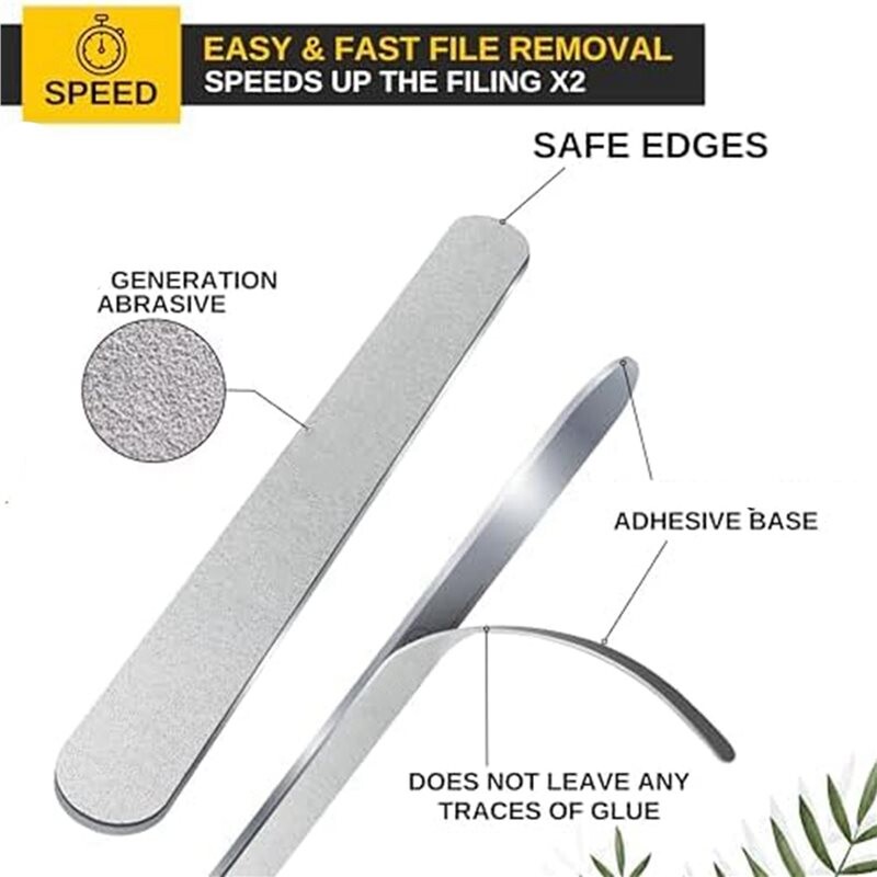 3 Set Nail File 180 Grit Russian Manicure Reusable Peel and Stick Nail ...