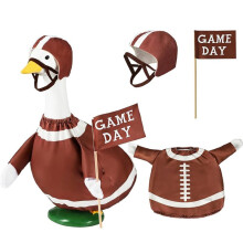 Ensemble de 3 Pièces pour Costume de Football pour Oie de Jardin de 68 cm (27 Pouces): Maillot, Chapeau, Drapeau et Décoration (Oie Non