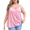 Regatas  Size Femininas com Alças Finas e Estilo Túnica Rosa M 1