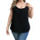 Regatas  Size Femininas com Alças Finas e Estilo Túnica Preto M 1