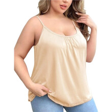 Size Tank Tops for Women Loose Spaghetti Strap Tunic Blouses Skin Color L