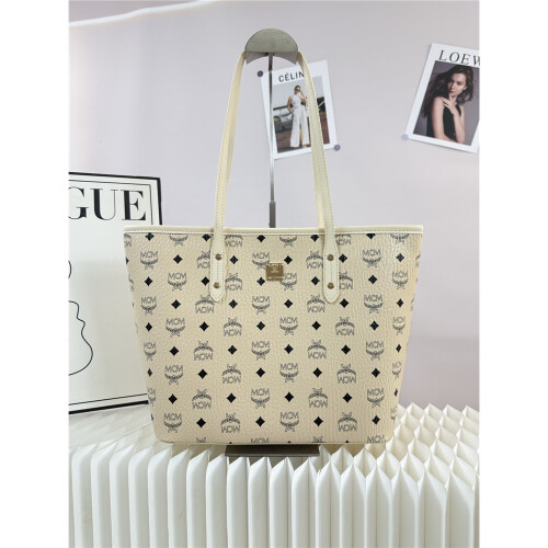 (Beige color) All over print open tote bag