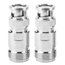 2pcs N Female BNC Male PTFE RF Male Coaxial Adapter Test Converter High Resistant BNC Adapter