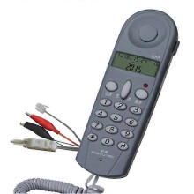 Teléfono fijo con cable de prueba D019, con pantalla de identificación de llamadas, botones grandes, para el hogar y la oficina, color gris oscuro.
