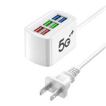 Adaptador de cargador USB para teléfono, toma de corriente, cargador de pared para iPhone, Xiaomi Socket HUB blanco