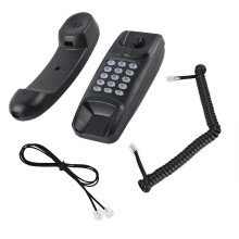 Extensión telefónica fija de pared sin identificador de llamadas para uso doméstico en hoteles y familias (Negro)