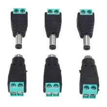 6 Pcs 5.5X2.1Mm Female + Male CCTV DC Power Connector Adapter Repar Part SZRH A-S
