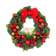 Couronne de Noël artificielle multicolore pour porte d'entrée, décoration de maison et fêtes de fin d'année