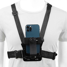 Supporto pettorale a mani libere per fotocamera del cellulare compatibile con iPhone, Samsung e GoPro per registrazione POV.