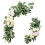 guirlandes de fleurs rustiques pour arche de mariage, centre de table, feuilles vertes roses 1