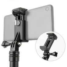 Selfie-Stick-Monopod-Halterung mit Handyklemme für iPhone, HTC, Sony, LG und andere Marken. Klemmbereich: 6-9 cm (Schwarz)