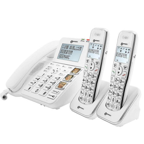 Amplified Phone With 2 Cordless Handsets And Answering Machine