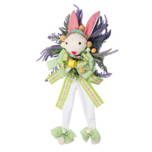 Couronnes de Pâques, guirlandes de lapins de Pâques, couronnes de printemps, guirlandes de fête, décorations de porte multicolores pour Pâques