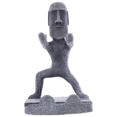 supporti per cellulare in resina Moai, colore grigio scuro.