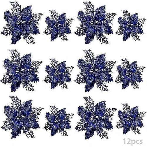 12-Pack Christmas Artificial Flowers - Realistic Festive Floral Arrangements