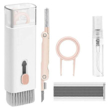 7 1 Kit di spazzole per la pulizia della tastiera del computer Penna per la pulizia degli auricolari per cuffie Telefono Pulizia dei tasti Rosa
