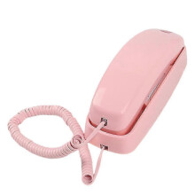 Teléfono fijo con cable, botones grandes, para montaje en pared, sin pilas, color rosa - Teléfono para el hogar o el escritorio del hotel