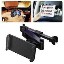CHZ-06 Retractable Car Backrest Holder for 7-14 inch Mobile Phones / Tablets Black