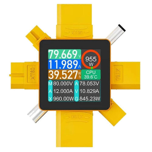 DC 0-80V 50A Power Meter Digital Ammeter XT60 XT30 XT90 Plug Power Meter Current Tester Drones