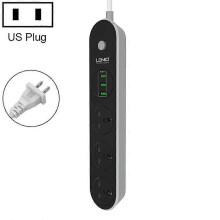 LDNIO SC3301 Enchufe de viaje para el hogar y la oficina con 3 puertos USB, longitud del cable: 1,6 m, enchufe europeo.