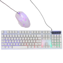 Gaming Keyboard Mouse Combo for Computer 1Set Wired White Keyboard Mouse