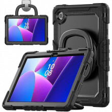 Tab 10.1 (2025) TB-311XU TB311FU Case Ring Kickstand PC + Silicone Shockproof Tablet Cover Black