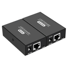 Répéteur USB 4 ports 120 m sur Ethernet RJ45 Cat6, adaptateur hub, souris, imprimante, scanner, prise UE
