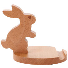 Supporto per telefono in legno a forma di animale, per bambini, 11,5 x 8 x 10 cm, antiscivolo, 1 pezzo.