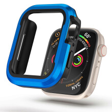 Funda protectora de aluminio con carcasa metálica diseñada para Apple Watch Series 7/8 de 41 mm, cubierta protectora resistente de TPU.