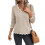 Damen-Pullover mit V-Ausschnitt, Kuschelig, Leicht, Langärmlig Khaki L 1