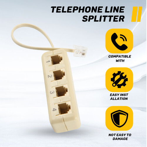 RJ11 6P4C un 6P4C 4 Modo Telefono Linea Componibile Splitter Adattatore - Beige 1