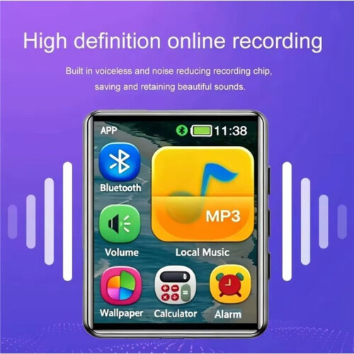 MP3 Player Touch Screen -  Music Speaker HiFi Lossless Full Screen Players Support FM E-Book Recorde 1