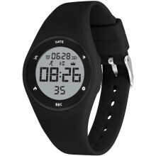 Black Children Digital Watch with Pedometer Stopwatch Alarm and Calendar, Lightweight Sports Watch for Girls and Boys with Silicone Strap