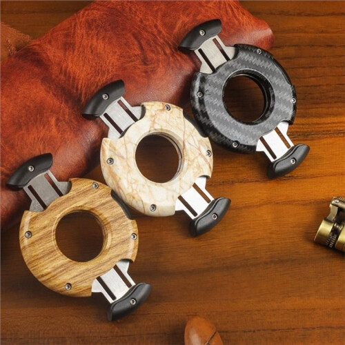 Round Cigar Cutter - Portable Cigar Accessory -  Cigar Tool - Gift for Men,Guillotine Cigar Cutter B 1