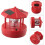 2X LED Solar Powered Lighthouse,360 Degree Rotating Lamp LED Solar Lighthouse Landscape Path Lights A 3